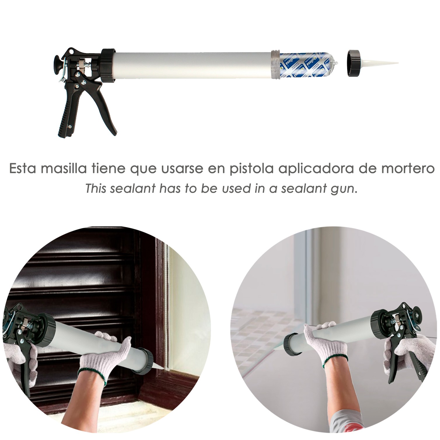 Masilla Poliuretano Gris Bolsa 600 Ml. Sellador Poliuretano, Sellador Cemento, Ladrillo, Cerámica, Metales