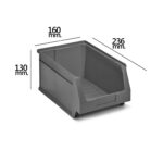 Gaveta Apilable Almacenamiento Gris Nº52 236x160x130 mm. (2/6)