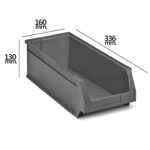 Gaveta Apilable Almacenamiento Gris Nº53 336x160x130 mm.