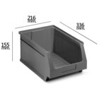 Gaveta Apilable Almacenamiento Gris Nº54 336x216x155 mm. (6/6)