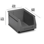 Gaveta Apilable Almacenamiento Gris Nº56 420x270x175 mm. (4/6)
