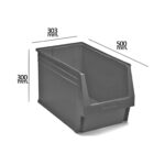 Gaveta Apilable Almacenamiento Gris Nº59 500x303x300 mm. (5/6)