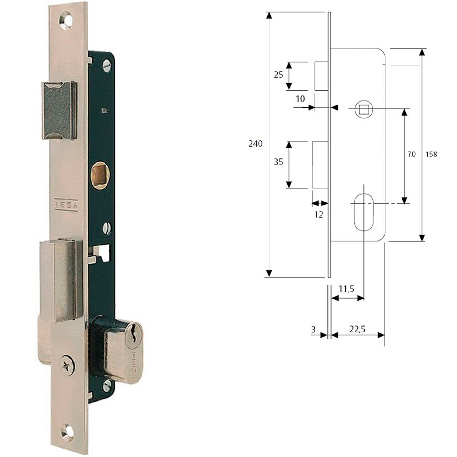 Cerradura Tesa 2220/12/nm