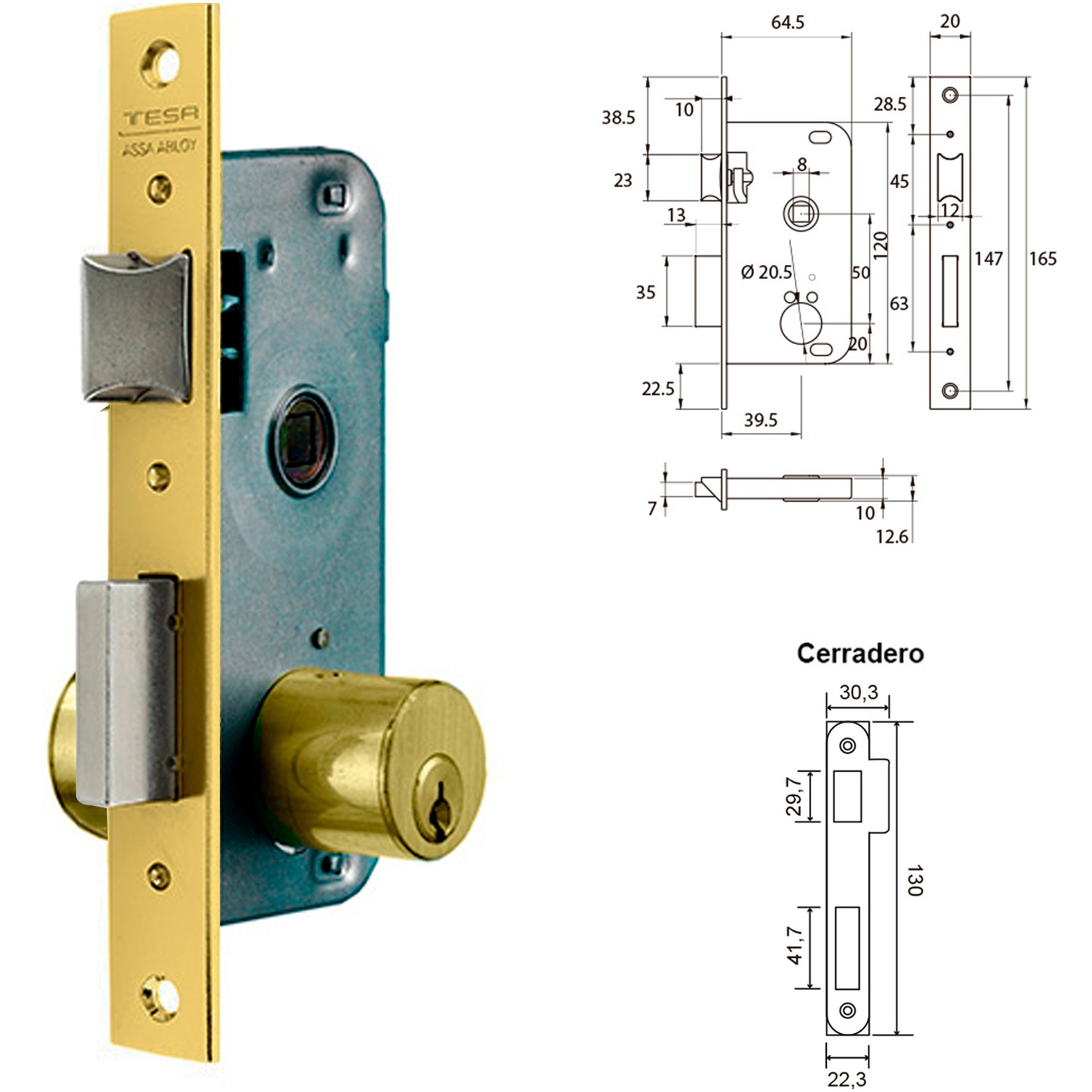Cerradura Tesa 2000-hl/40