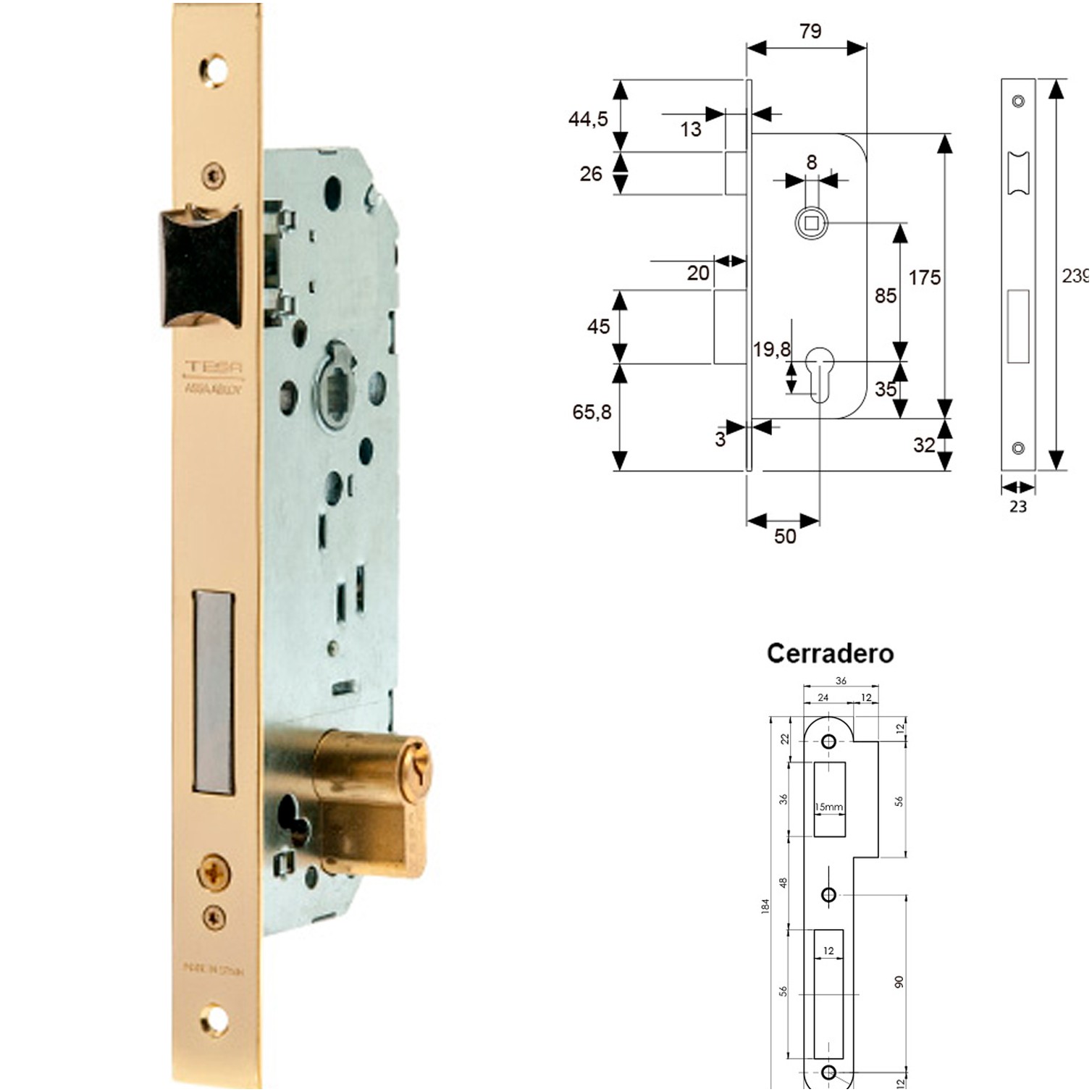 Cerradura Tesa 2030-hl/50