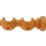 Soporte Madera Liso Abierto Doble 20x118 mm. Teca [+5 variaciones de Ø/Acabado Disponibles]