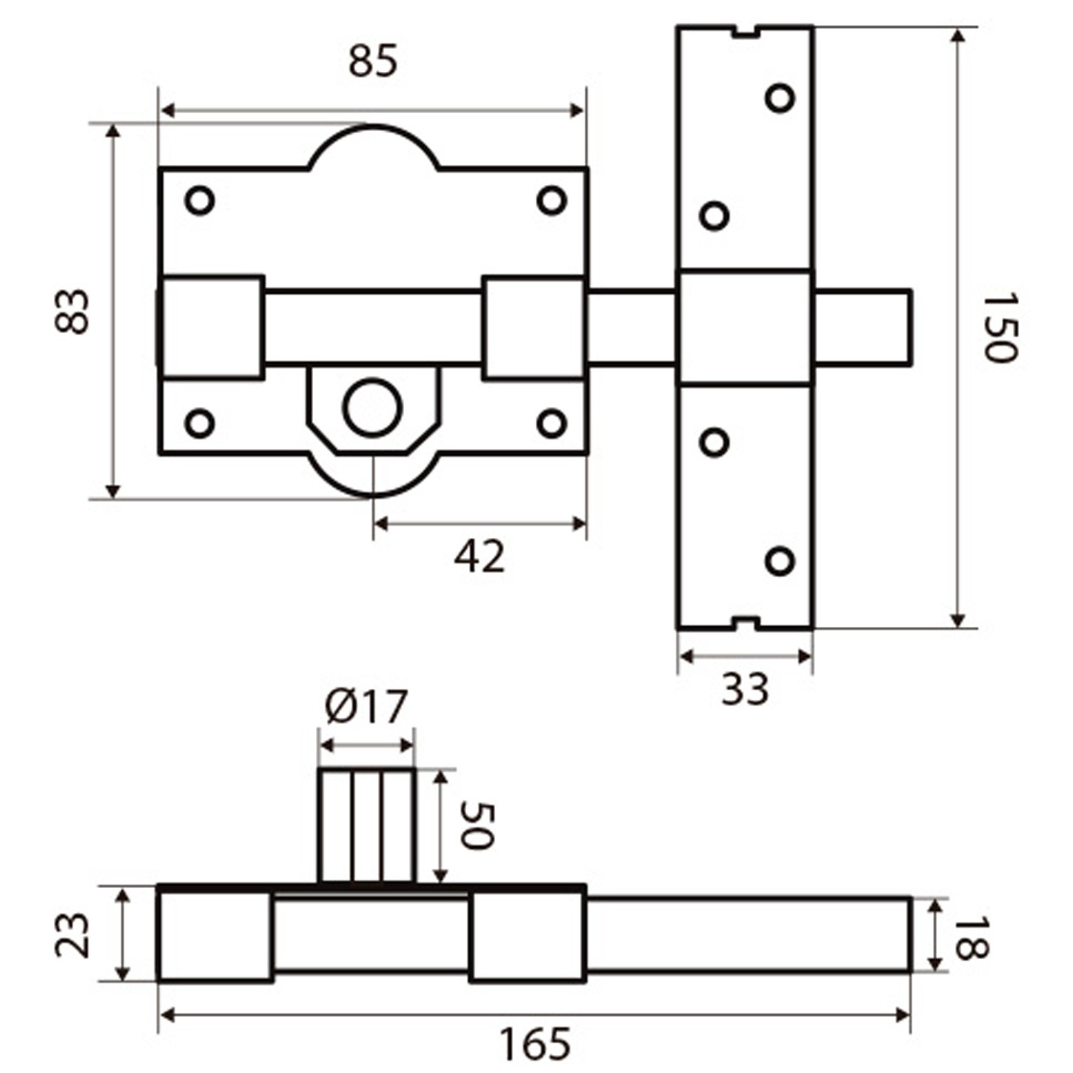 Cerrojo Fac 301-l/ 80-p