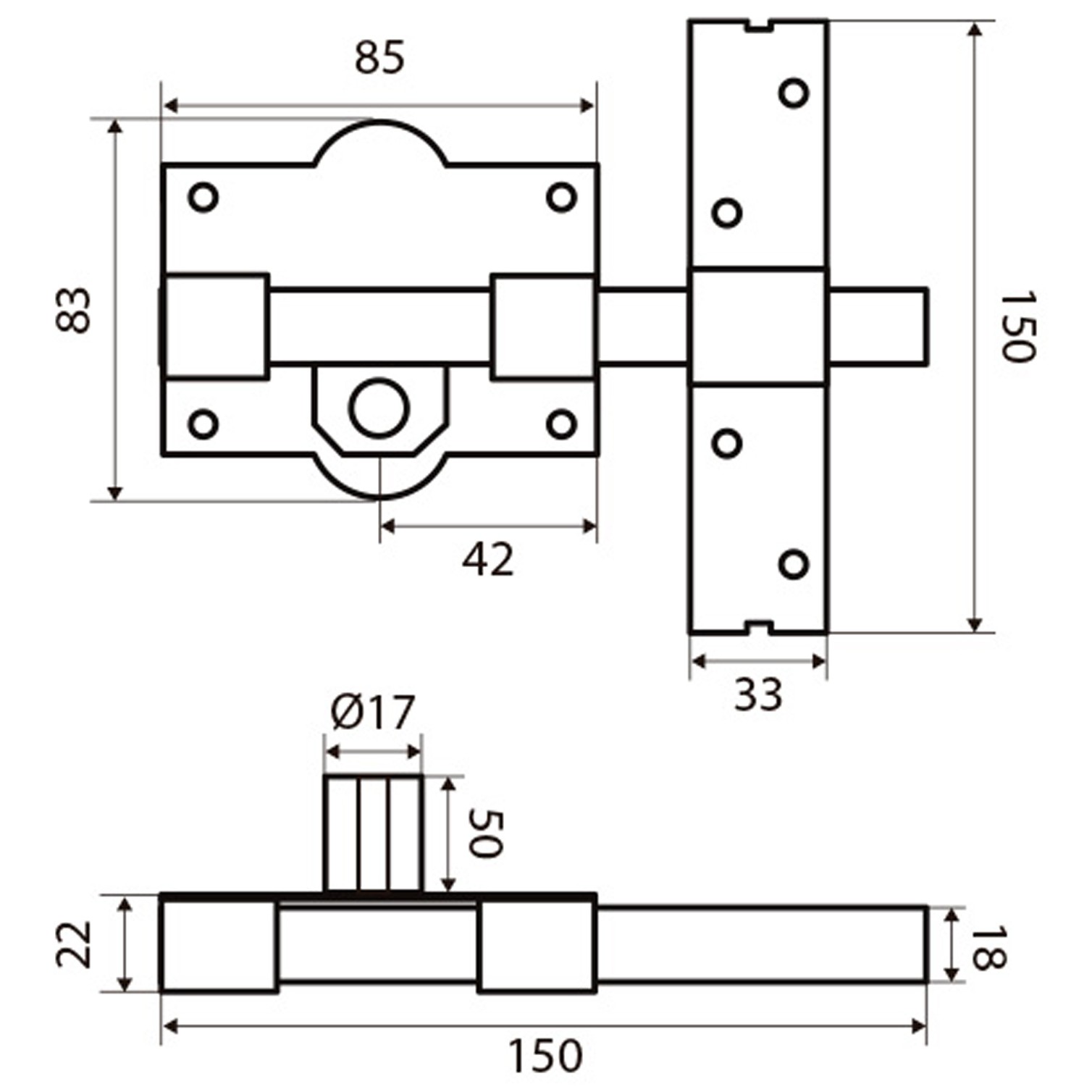 Cerrojo Fac 301-r/ 80-n