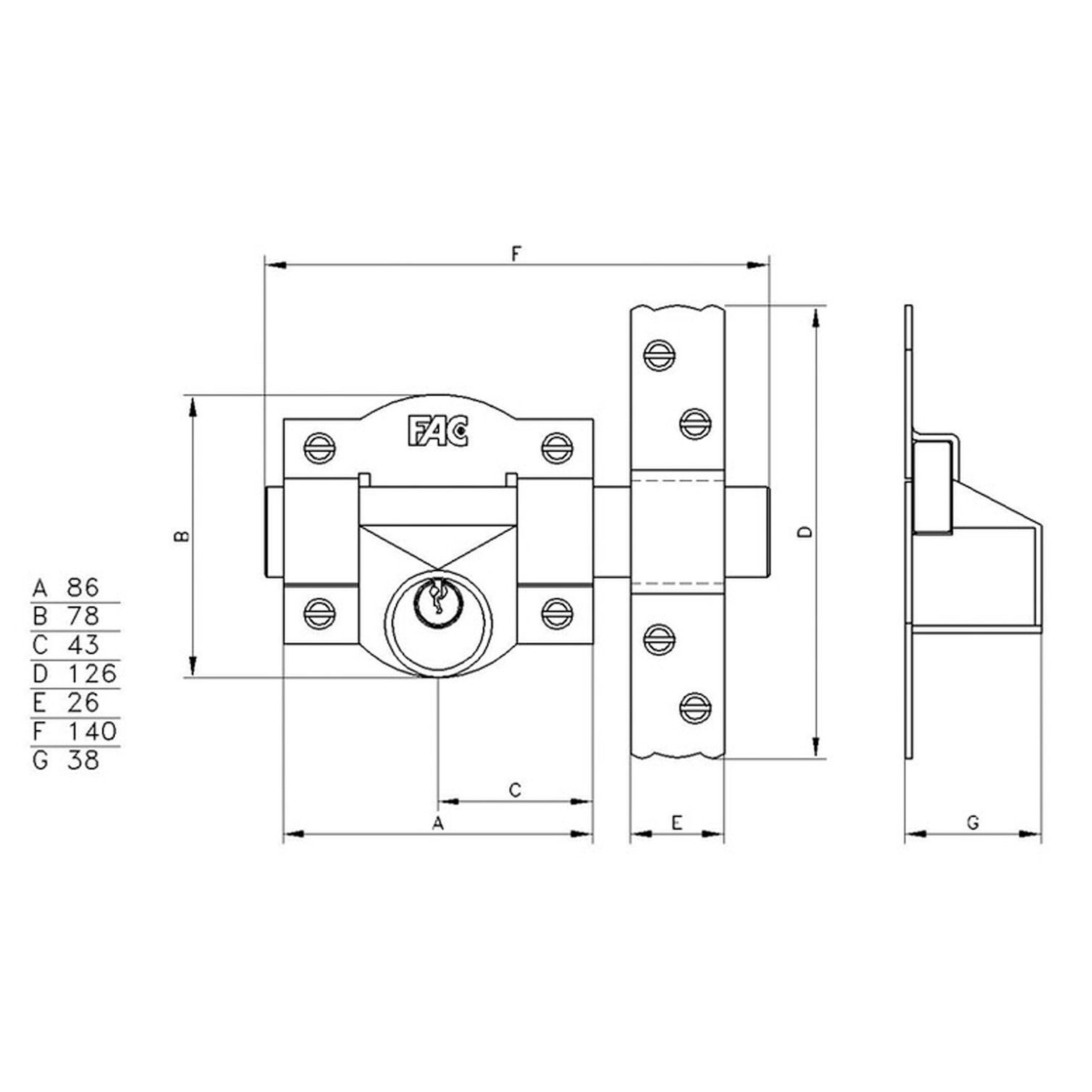 Cerrojo Fac 91-c/ 80-p