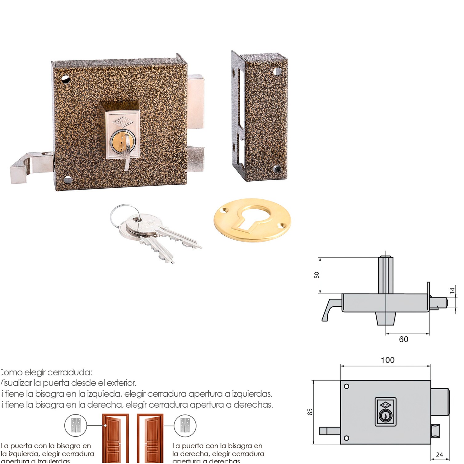 Cerradura Cvl 125ar/ 10/he Derecha