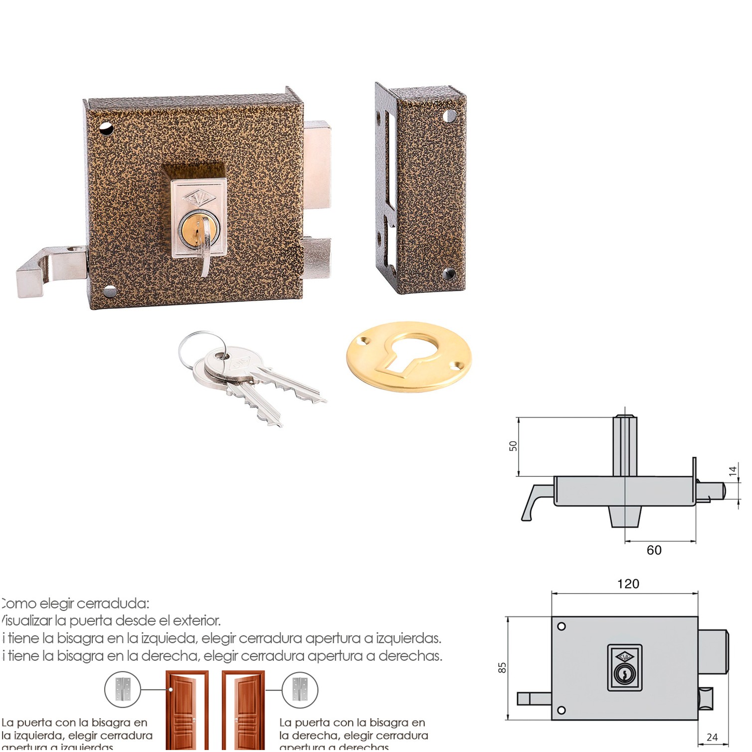 Cerradura Cvl 125a/ 12/he Derecha