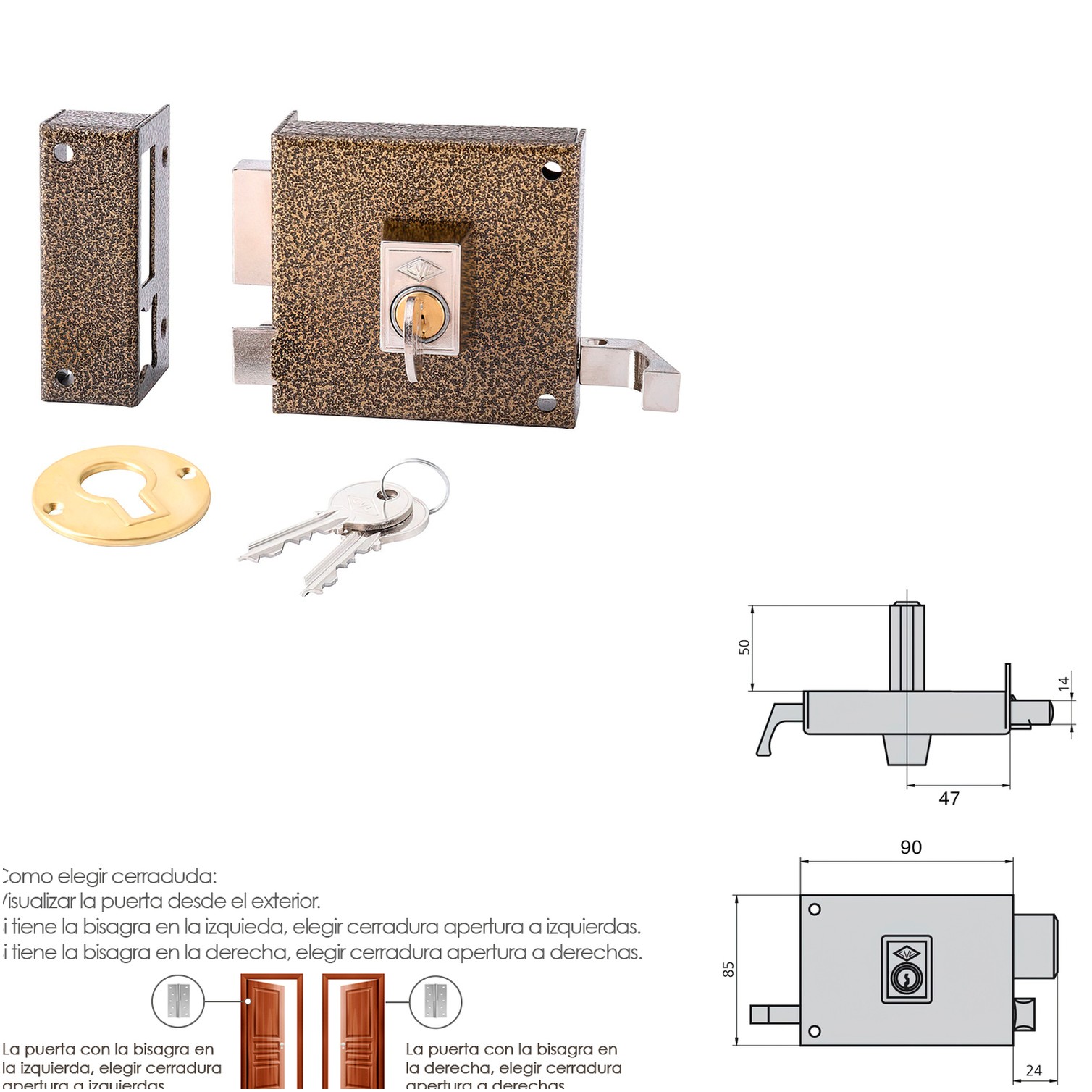Cerradura Cvl 1125a/ 8/he Izquierda