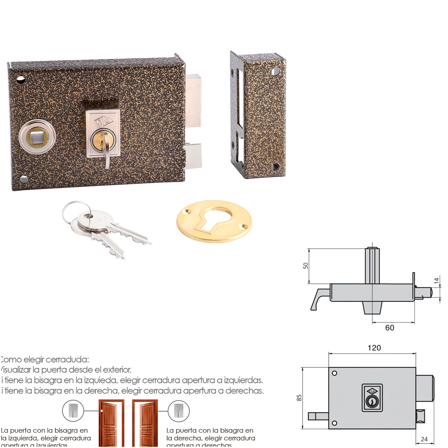 Cerradura Cvl 1125br/ 12/he Derecha
