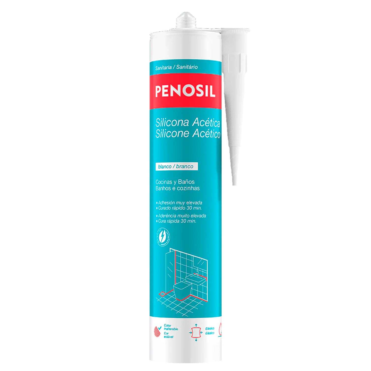Silicona Acida Blanca Cocina y Baño 280 ml.
