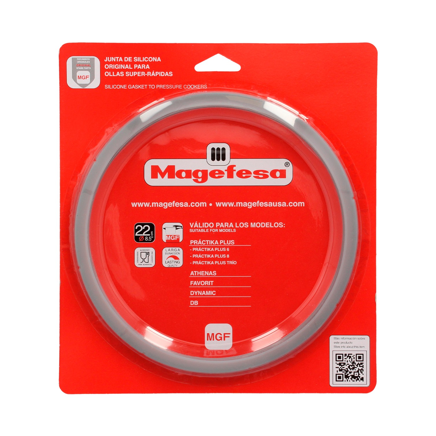 Junta Magefesa Para Ollas Super-rápidas Ø22cm Practika Plus 5 / Athenas 5 / Favorit 5 / Dynamic 5/ Db5. Recambio Original.