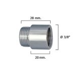 Alargadera Redonda Cromo 3/8" x 20 [+4 variaciones de Medida Disponibles]