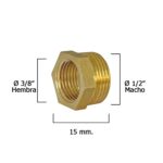 Reduccion Hexagonal Pulida 1/2" Macho x 3/8" Hembra [+4 variaciones de Medida Disponibles]