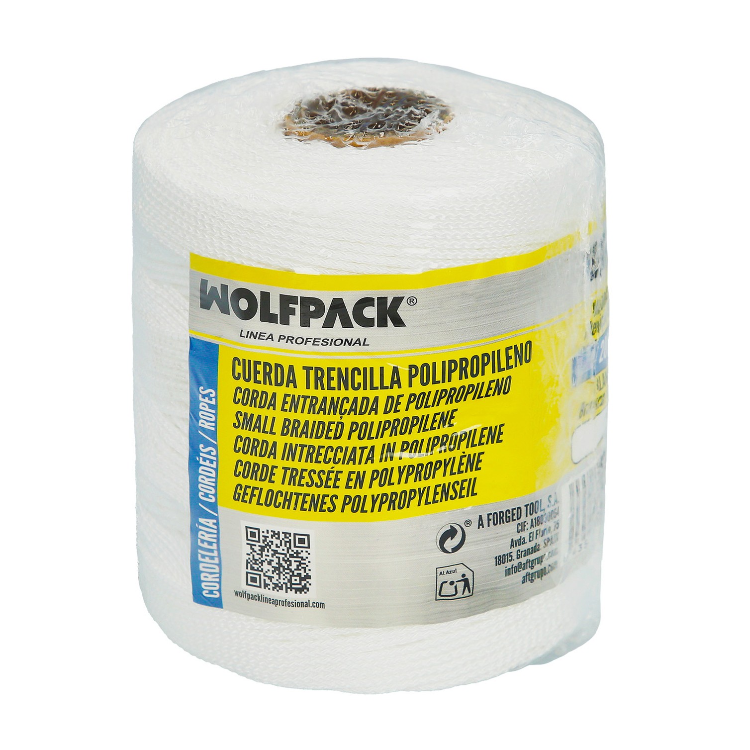 Cuerda Trencilla Polipropileno Blanco (Bobina 200 Metros)