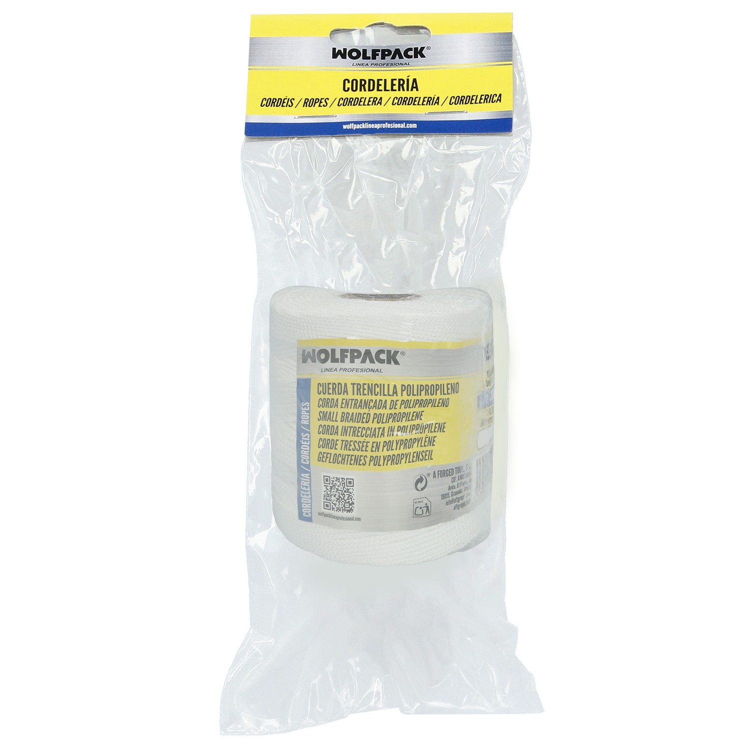 Cuerda Trencilla Polipropileno Blanco (Bobina 200 Metros)