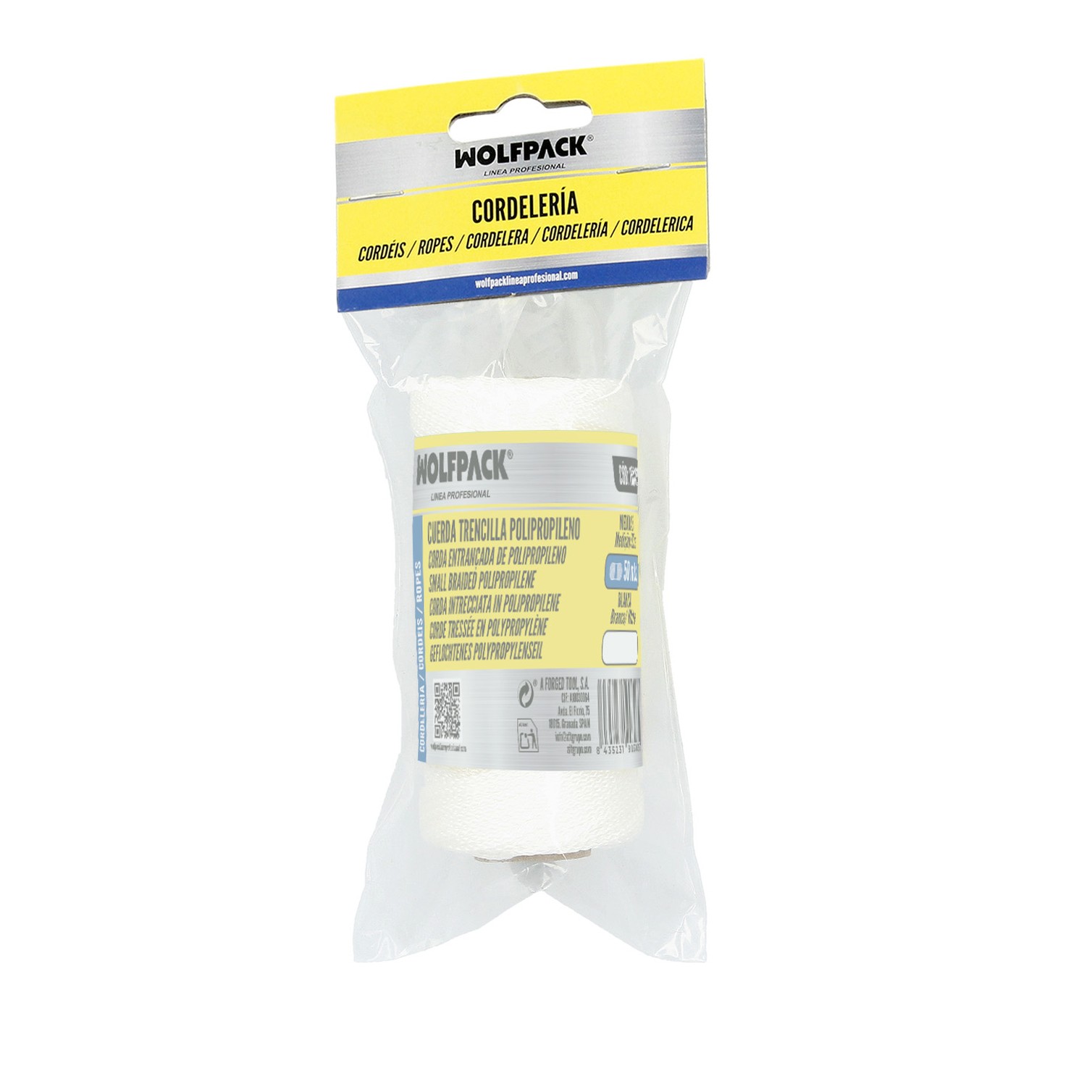 Cuerda Trencilla Polipropileno Blanco (Bobina 50 Metros)