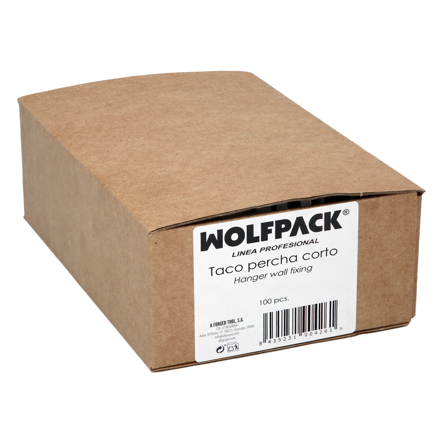 Taco Wolfpack Percha Nº2 (Largo) 8-9 mm. (Caja de 100 piezas)
