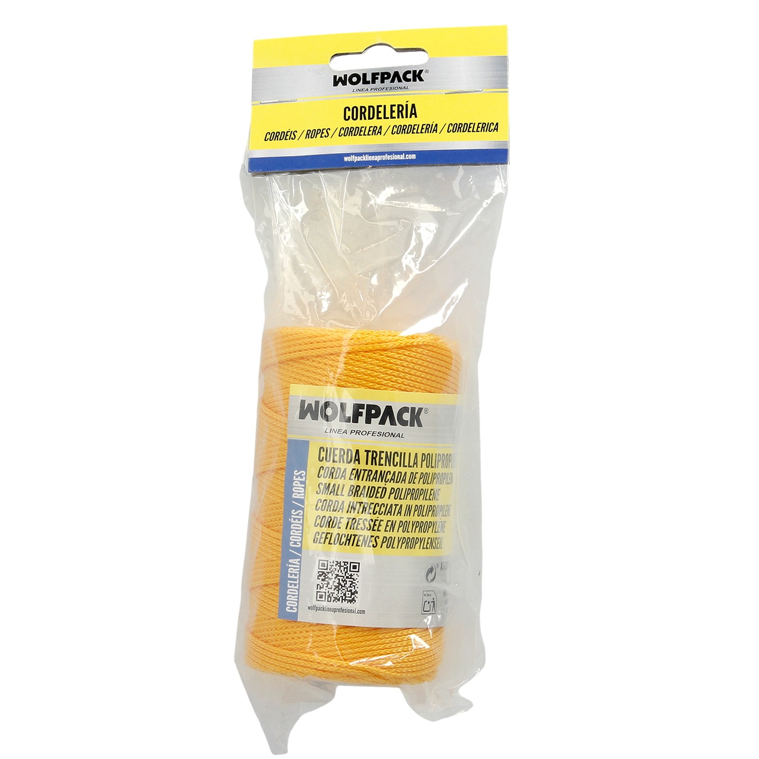 Cuerda Trencilla Polipropileno Amarillo (Bobina 100 Metros)