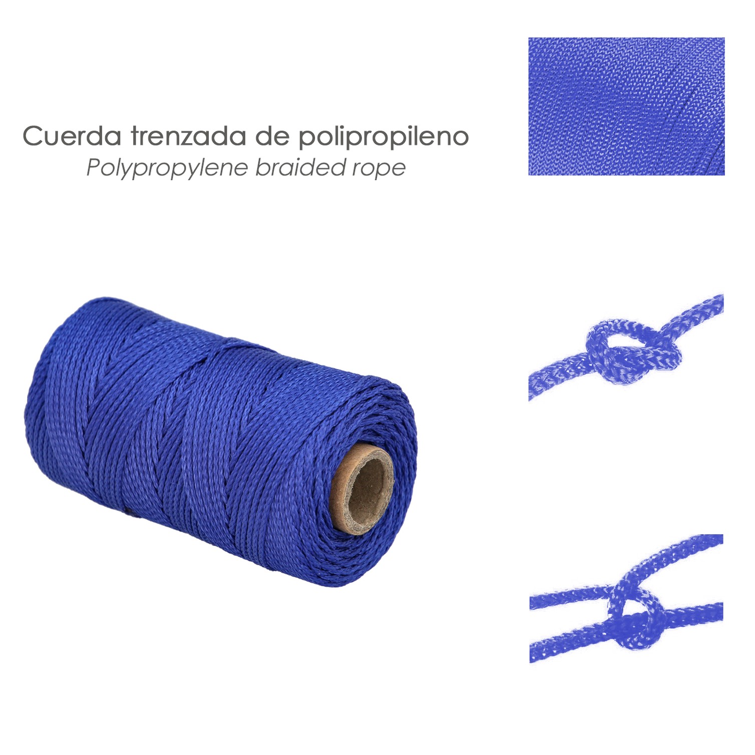 Cuerda Trencilla Polipropileno Azul (Bobina 100 Metros)