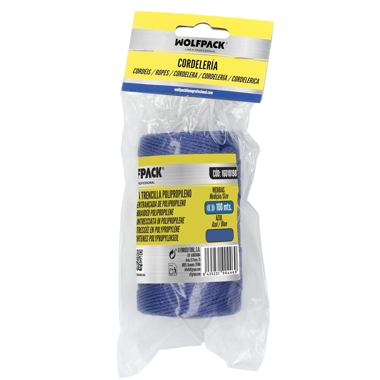 Cuerda Trencilla Polipropileno Azul (Bobina 100 Metros)