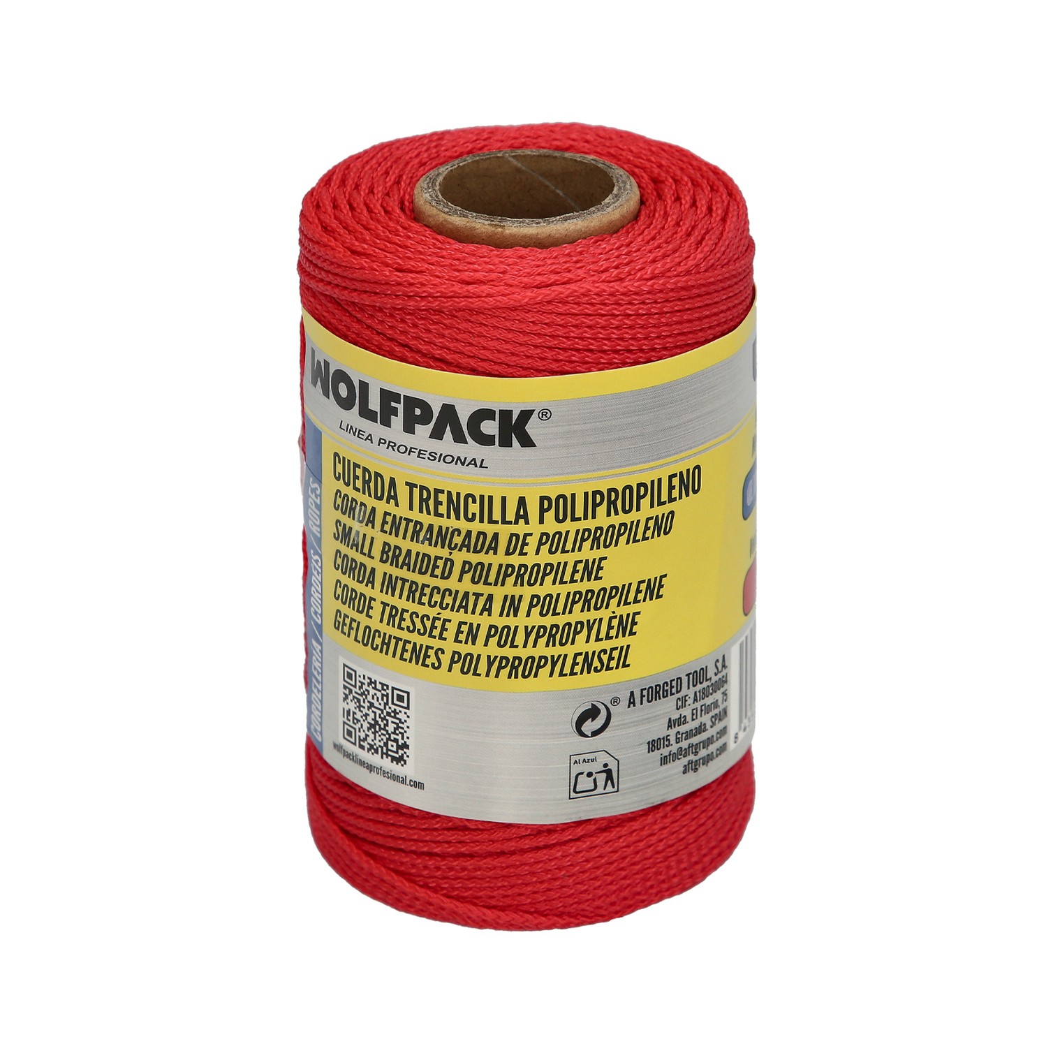 Cuerda Trencilla Polipropileno Roja (Bobina 100 Metros)