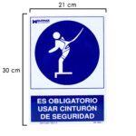 Cartel Uso Obligatorio Cinturon Seguridad 21 x 30 (Alt) cm.