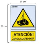 Cartel Peligro Carga Suspendida 21x 30 (Alt.) cm.