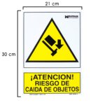 Cartel Riesgo Caida De Objetos 21 x 30 (Alt) cm.