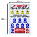 Cartel Combinado Normas Obra 100x70 cm.