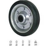 Rueda Industrial Goma Negra Sin Eje 200 mm. [+2 variaciones de diametro mm Disponibles]