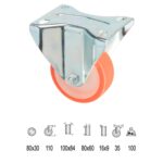 Rueda Industrial Poliuretano Fija 80 mm. [+3 variaciones de diametro mm Disponibles]