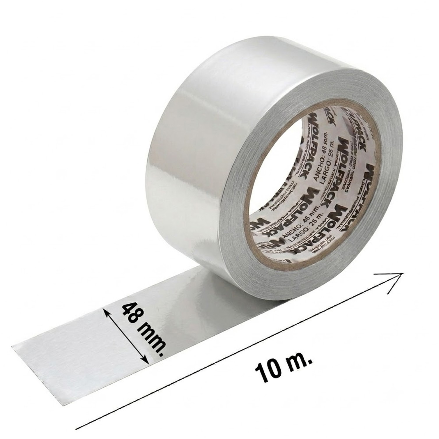 Cinta Adhesiva Aluminio 48 mm. x 10 m. 66 micras