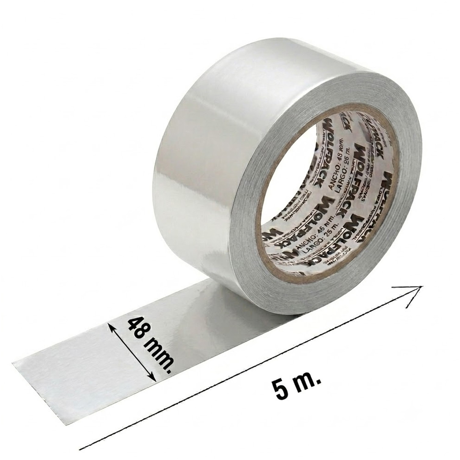 Cinta Adhesiva Aluminio 48 mm. x 5 m. 66 micras