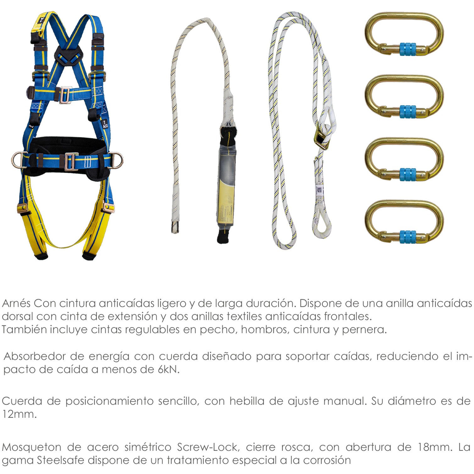 Arnes Anticaidas Kit Seguridad Nº 2 (7 piezas) EN361