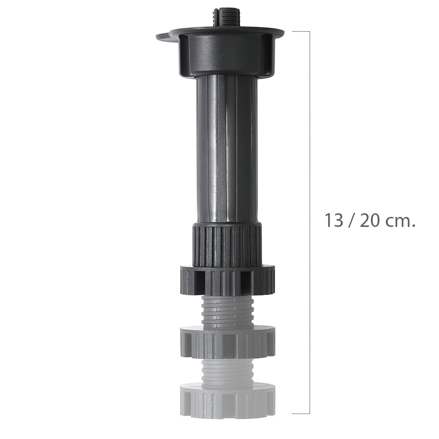 Pata Regulable Desmontable 13 / 20 cm. Negro