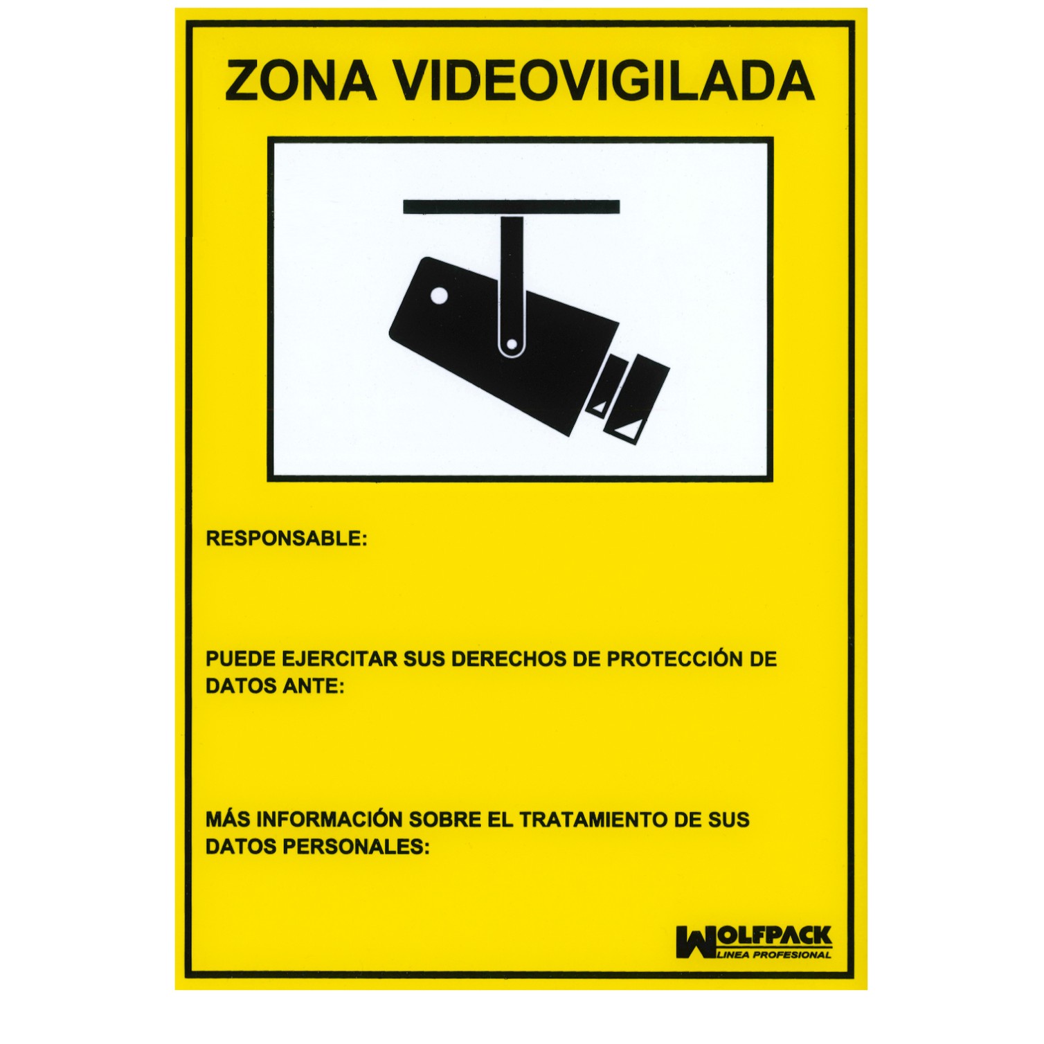 Cartel Zona Videovigilada 21 x 30 (Alt) cm.