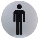 Cartel Aluminio Baño Hombre Ø12 cm.