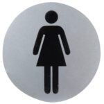 Cartel Aluminio Baño Mujer Ø12 cm.