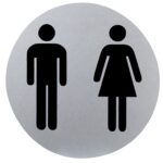 Cartel Aluminio Baño Hombre/Mujer Ø12 cm.