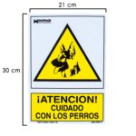 Cartel Cuidado Con Los Perros 21x 30 (Alt.) cm.