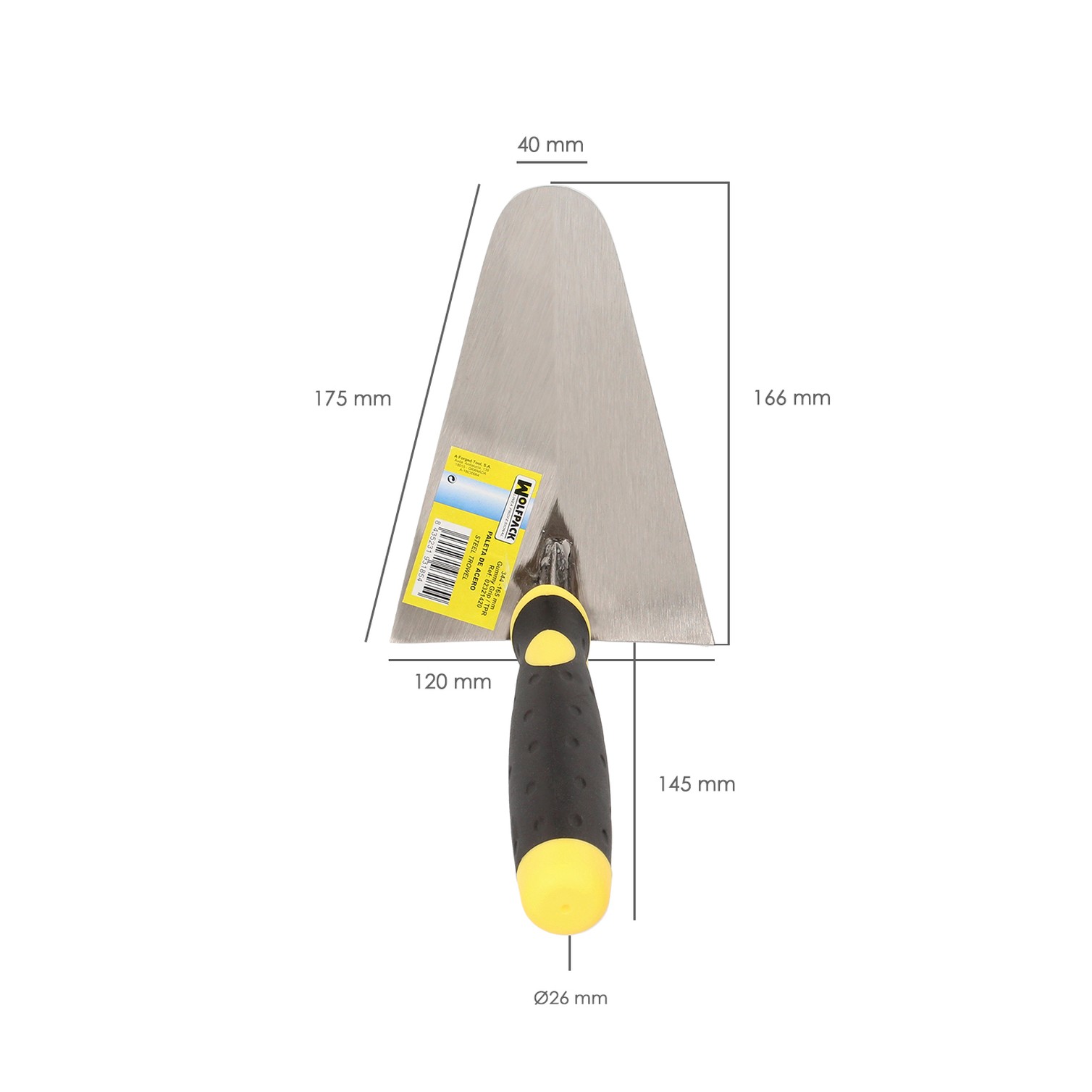 Paleta Wolfpack Gummy Grip 344 / 165 mm.
