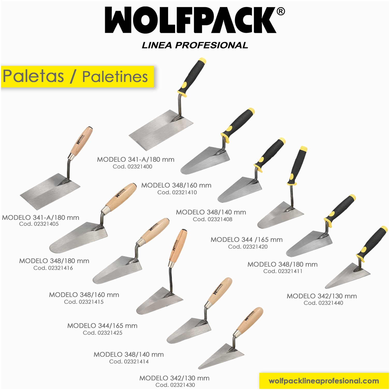 Paleta Wolfpack Gummy Grip 344 / 165 mm.