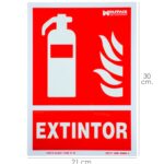Cartel / Señal Fluorescente Extintor 21x 30 (Alt.) cm.