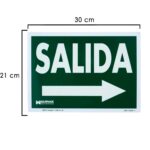Cartel / Señal Fluorescente Salida A Derecha 30 x 21 (Alt.) cm.