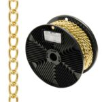Cadena Decorativa Barbada Dorada 2,5mm / Rollo 20 Metros