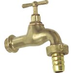 Grifo Curvo Latón Pulido Con Racord 3/4"